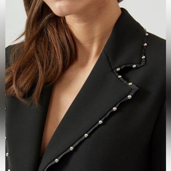 Emporio Armani Womens Single Breasted Black Blazer with Stud Accents NWOT - Picture 4 of 13